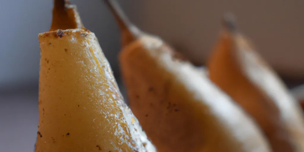 Poires pochées au café et à la cardamome