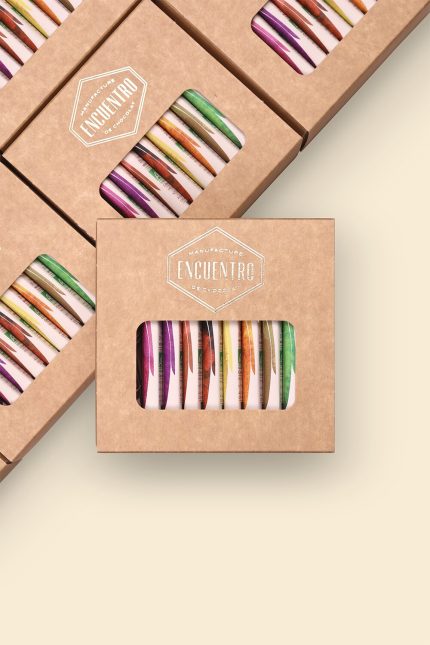 Coffret 9 mini tablettes de chocolat noir et livret – Encuentro, 171 g