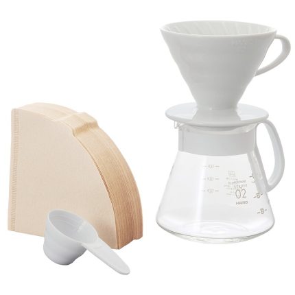 Kit V60 céramique taille 02 avec carafe, blanc – Hario