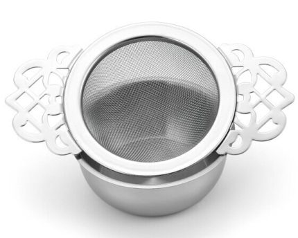 Passoire à thé basse en inox avec soucoupe – Arelo