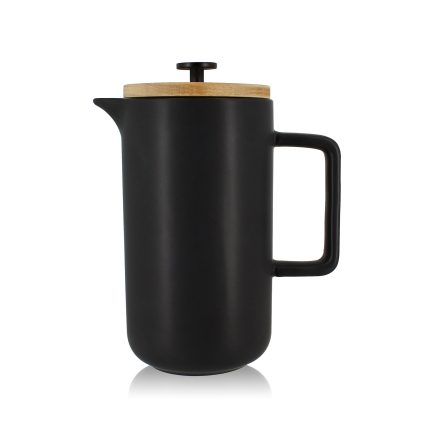 Cafetière à piston Keygo en céramique 1,3 l, noir mat – Ogo Living