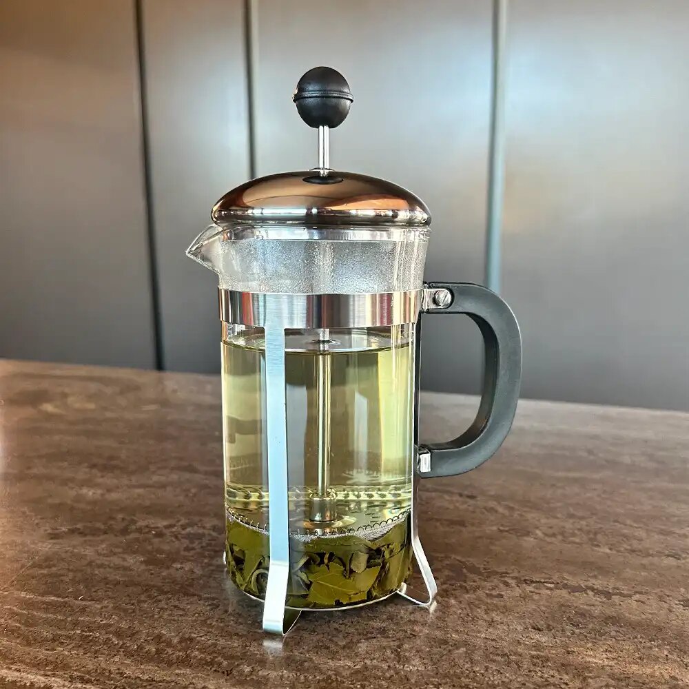 Théière à piston en verre borosilicate, 1 l