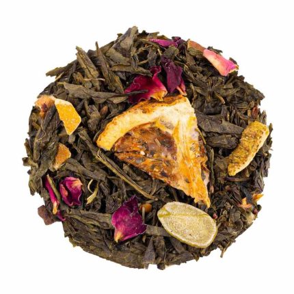 Thé vert sencha cannelle pétales de rose
