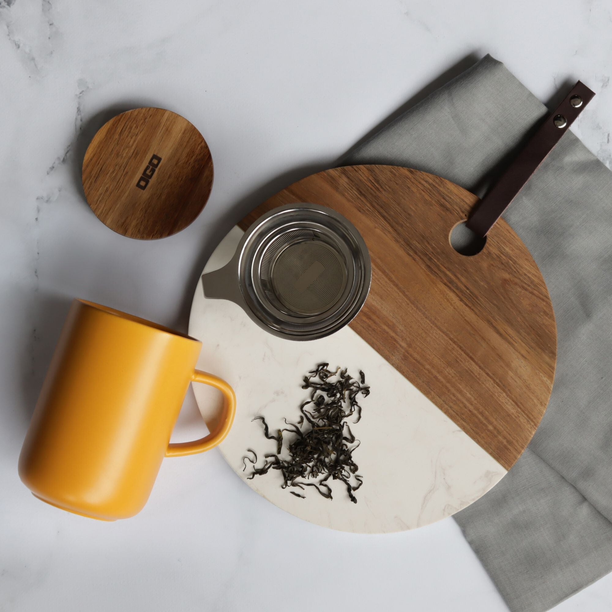 Tisanière Juliet en grès 475 ml, jaune – Ogo Living – Image 3