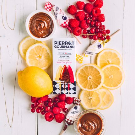 Trio de sucettes caramel, citron, grenadine – Pierrot Gourmand